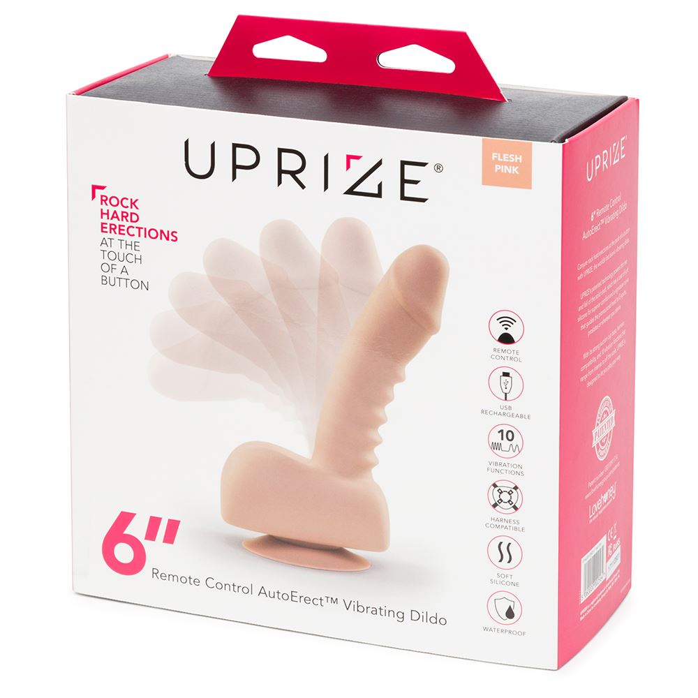 Uprize Remote Control Rising 6 Inch Vibrating Realistic Dildo Pink Flesh