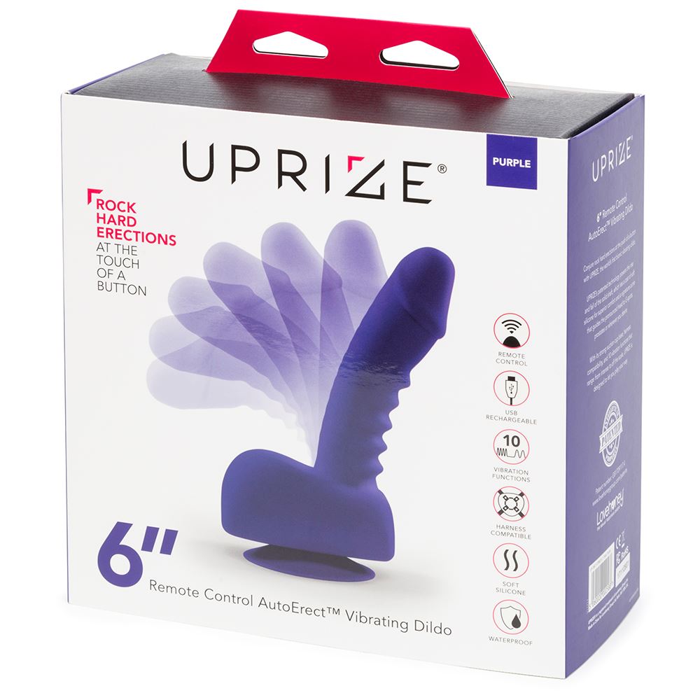 Uprize Remote Control Rising 6 Inch Vibrating Realistic Dildo Purple