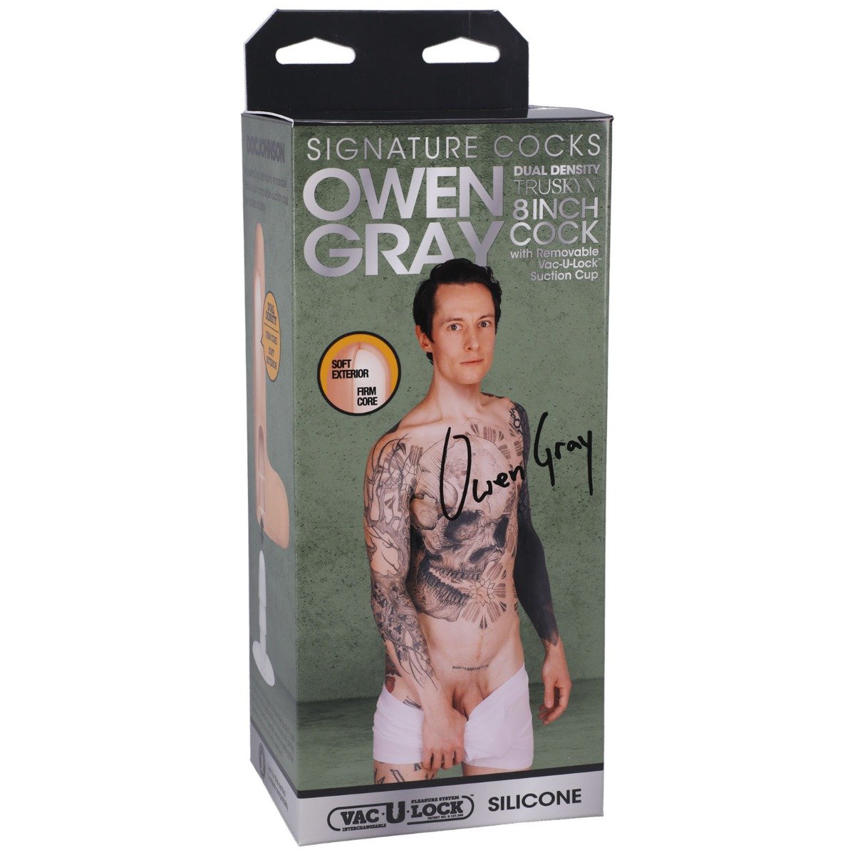 Signature Cocks - Owen Gray - 8 Inch Silicone Cock with Removable Vac-U-Lock Suction Cup - FeelGoodStore UK