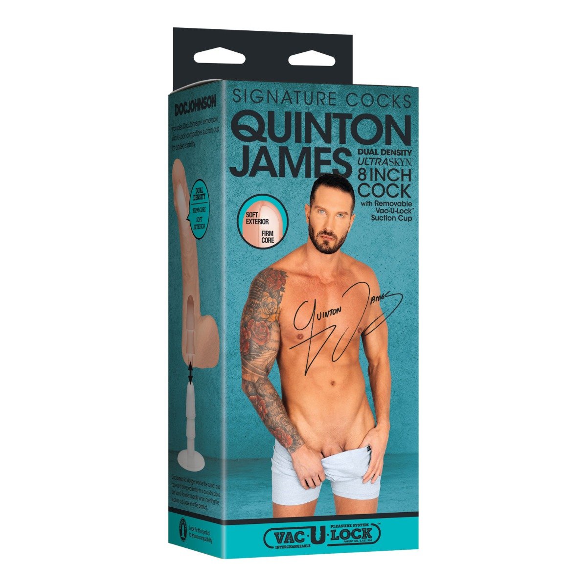 Signature Cocks - Quinton James - 8 Inch ULTRASKYN Cock with Removable Vac-U-Lock Suction Cup - FeelGoodStore UK