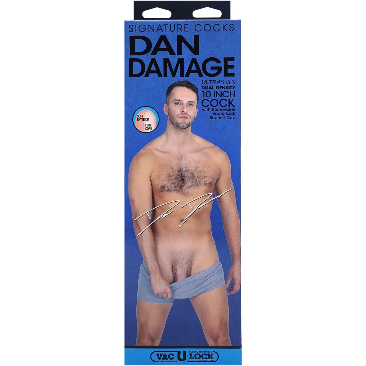 Signature Cocks - Dan Damage - 10 Inch ULTRASKYN Cock with Removable Vac-U-Lock Suction Cup - FeelGoodStore UK