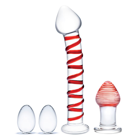 Glas - Mr. Swirly 4 pc Set with Glass Kegel Balls & Butt Plu - FeelGoodStore UK