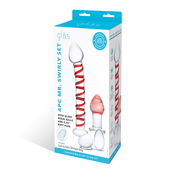 Glas - Mr. Swirly 4 pc Set with Glass Kegel Balls & Butt Plu - FeelGoodStore UK