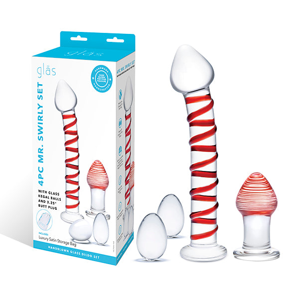 Glas - Mr. Swirly 4 pc Set with Glass Kegel Balls & Butt Plu - FeelGoodStore UK