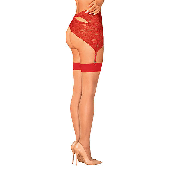 Obsessive - S814 Stockings Red S/M - FeelGoodStore UK