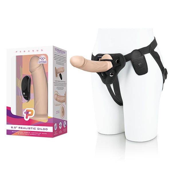 Pegasus - 6.5” Realistic Silicone Dildo With Harness Included - FeelGoodStore UK