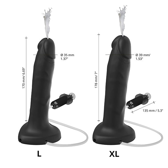 Strap-On-Me - Squirting Cum Dildo Realistic Black L - FeelGoodStore UK