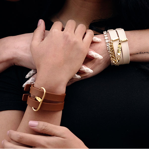 Crave - ICON Cuffs - Tan & 18kt Gold Plated - FeelGoodStore UK