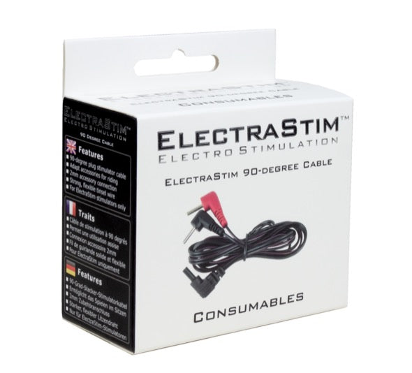 ElectraStim - ElectraStim Cable With 90 Degree Plugs Black One Size - FeelGoodStore UK