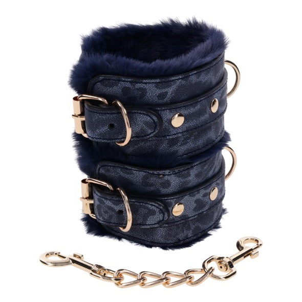 Sportsheets - Cougar Fur Handcuffs Blue - FeelGoodStore UK