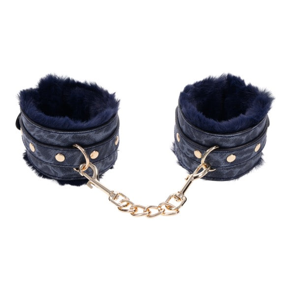 Sportsheets - Cougar Fur Handcuffs Blue - FeelGoodStore UK