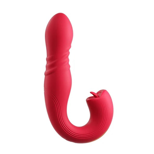 HoneyPlayBox - JOI Thrust 2 Pressure Sensing App Controlled Thrusting G-spot Vibrator & Tongue Clit Licker Red - FeelGoodStore UK