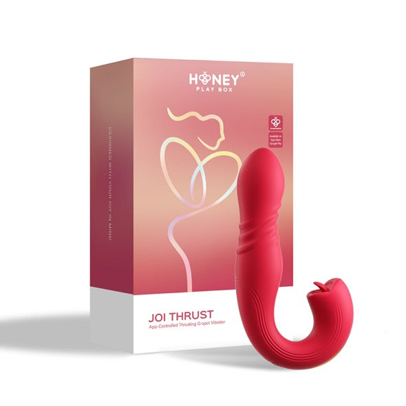 HoneyPlayBox - JOI Thrust 2 Pressure Sensing App Controlled Thrusting G-spot Vibrator & Tongue Clit Licker Red - FeelGoodStore UK