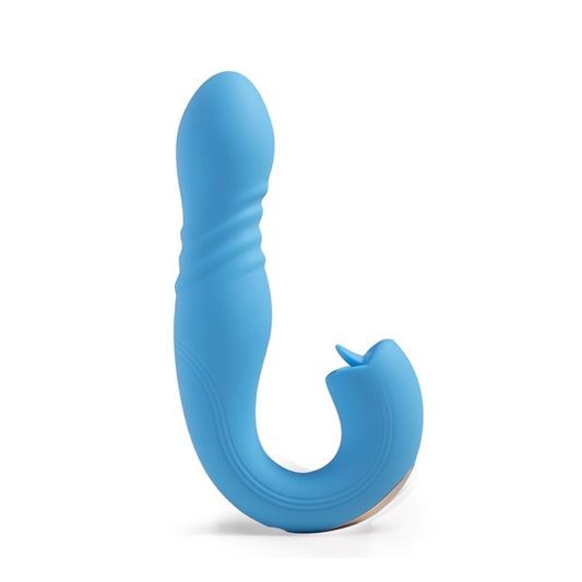 HoneyPlayBox - JOI Thrust 2 Pressure Sensing App Controlled Thrusting G-spot Vibrator & Tongue Clit Licker Blue - FeelGoodStore UK