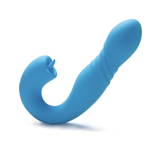 HoneyPlayBox - JOI Thrust 2 Pressure Sensing App Controlled Thrusting G-spot Vibrator & Tongue Clit Licker Blue - FeelGoodStore UK