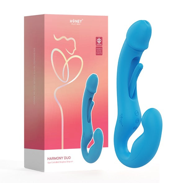 HoneyPlayBox - Harmony Duo App-Controlled Strapless Strap-on Blue - FeelGoodStore UK