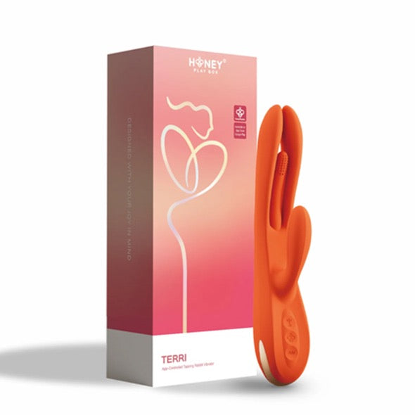 HoneyPlayBox - Terri App-controlled Kinky Finger Tapping Rabbit Vibrator Orange - FeelGoodStore UK