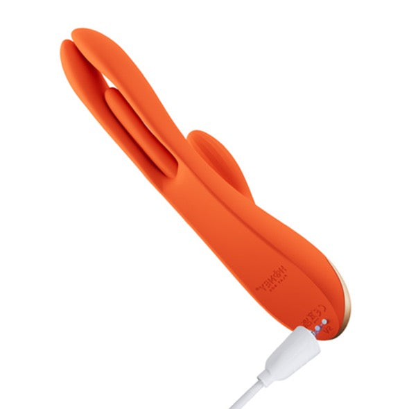 HoneyPlayBox - Terri App-controlled Kinky Finger Tapping Rabbit Vibrator Orange - FeelGoodStore UK