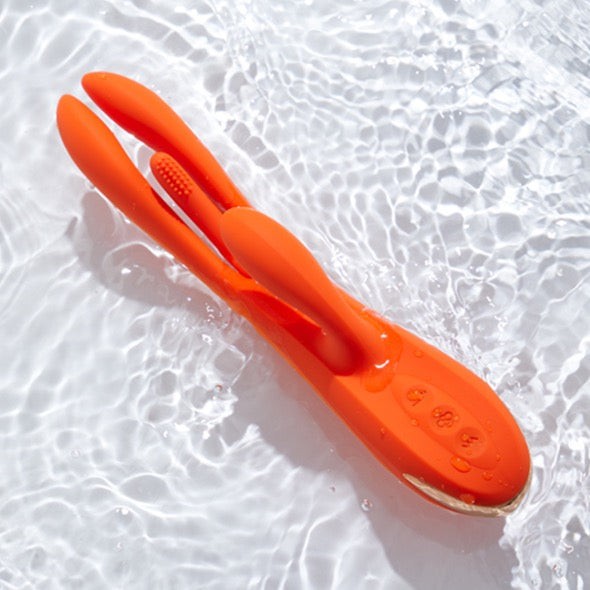 HoneyPlayBox - Terri App-controlled Kinky Finger Tapping Rabbit Vibrator Orange - FeelGoodStore UK