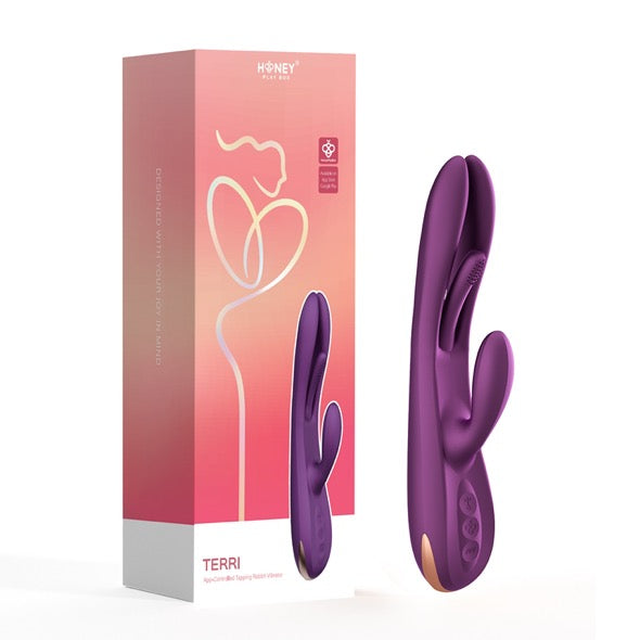 HoneyPlayBox - Terri App-controlled Kinky Finger Tapping Rabbit Vibrator Purple - FeelGoodStore UK