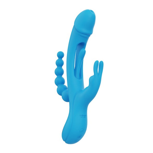 HoneyPlayBox - Trilux Kinky Finger Rabbit Vibrator with Anal Beads Blue - FeelGoodStore UK