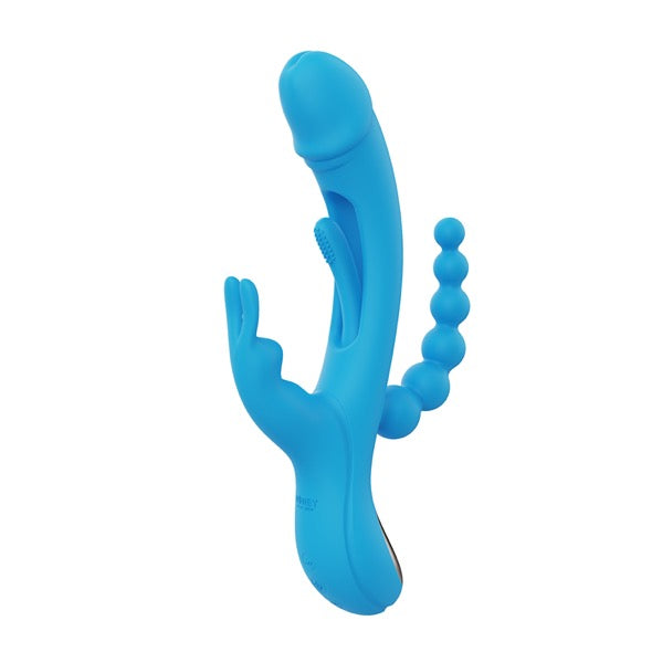 HoneyPlayBox - Trilux Kinky Finger Rabbit Vibrator with Anal Beads Blue - FeelGoodStore UK