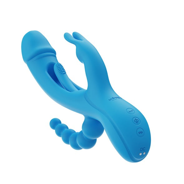 HoneyPlayBox - Trilux Kinky Finger Rabbit Vibrator with Anal Beads Blue - FeelGoodStore UK