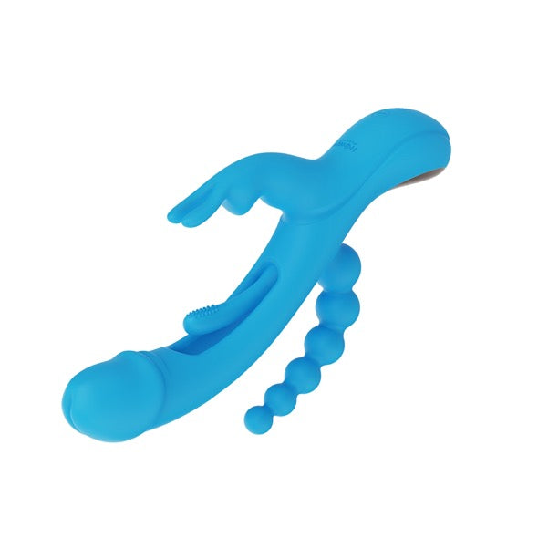 HoneyPlayBox - Trilux Kinky Finger Rabbit Vibrator with Anal Beads Blue - FeelGoodStore UK