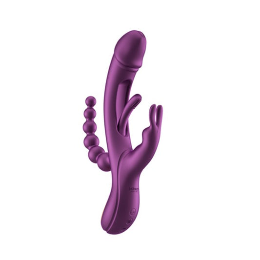 HoneyPlayBox - Trilux Kinky Finger Rabbit Vibrator with Anal Beads Purple - FeelGoodStore UK