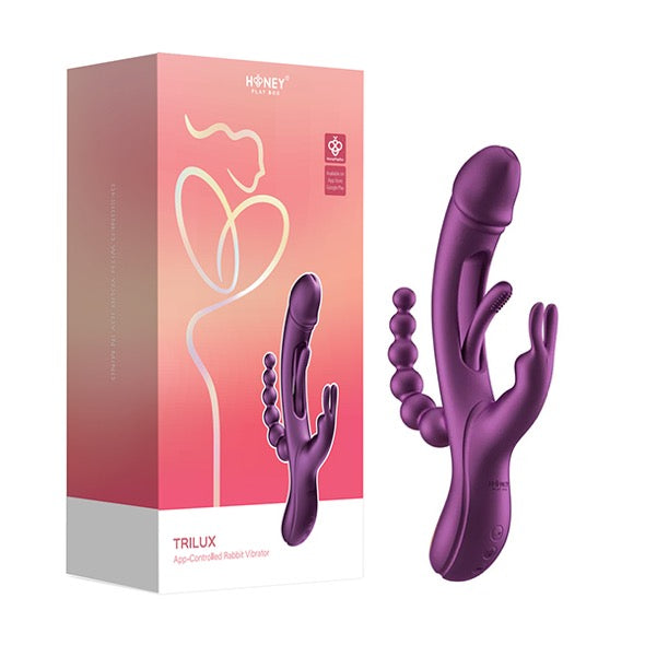 HoneyPlayBox - Trilux Kinky Finger Rabbit Vibrator with Anal Beads Purple - FeelGoodStore UK