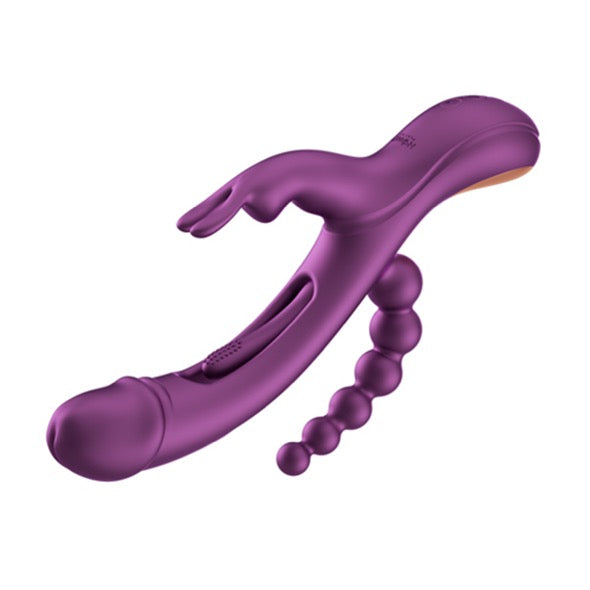 HoneyPlayBox - Trilux Kinky Finger Rabbit Vibrator with Anal Beads Purple - FeelGoodStore UK