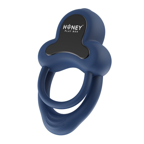 HoneyPlayBox - Anello-App-Controlled Vibrating Double Cock Ring with Clitoral Stimulator Blue - FeelGoodStore UK