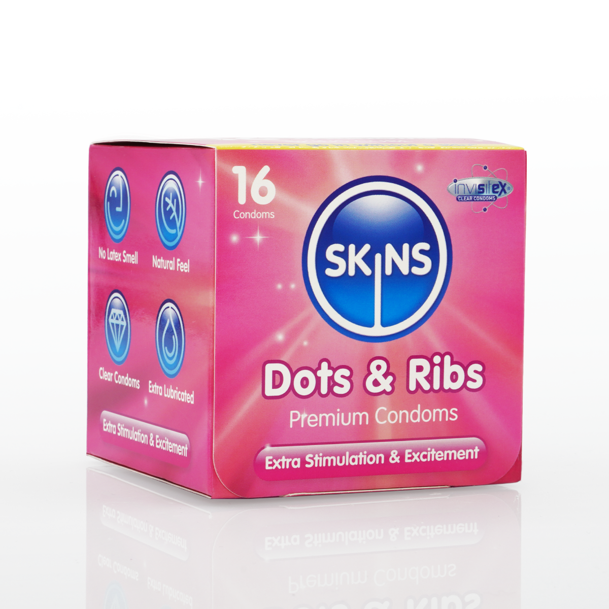 Skins Condoms Dots & Ribs Cube 16 Pack - International 1