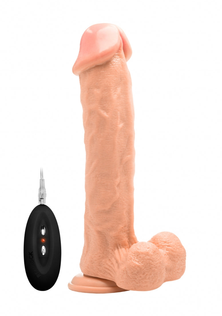 Real Rock - Vibrating Cock & Balls 11 inches - Skin