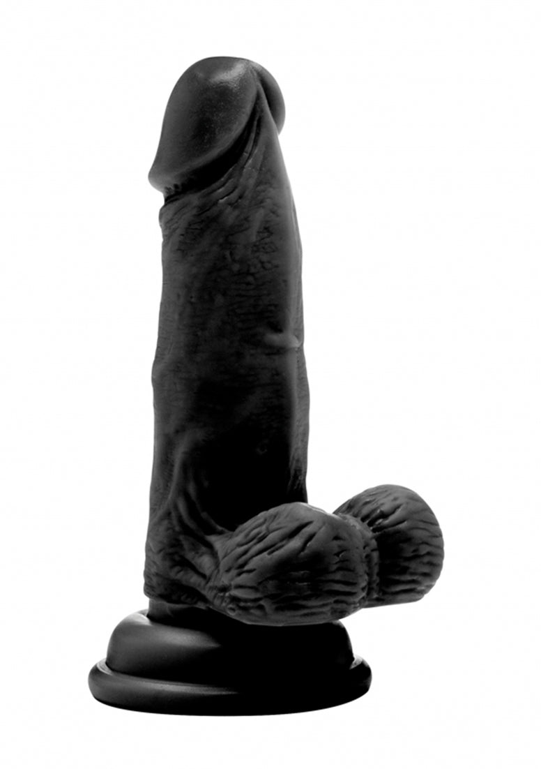 Real Rock - Realistic Dildo & Balls 6 inches - Black