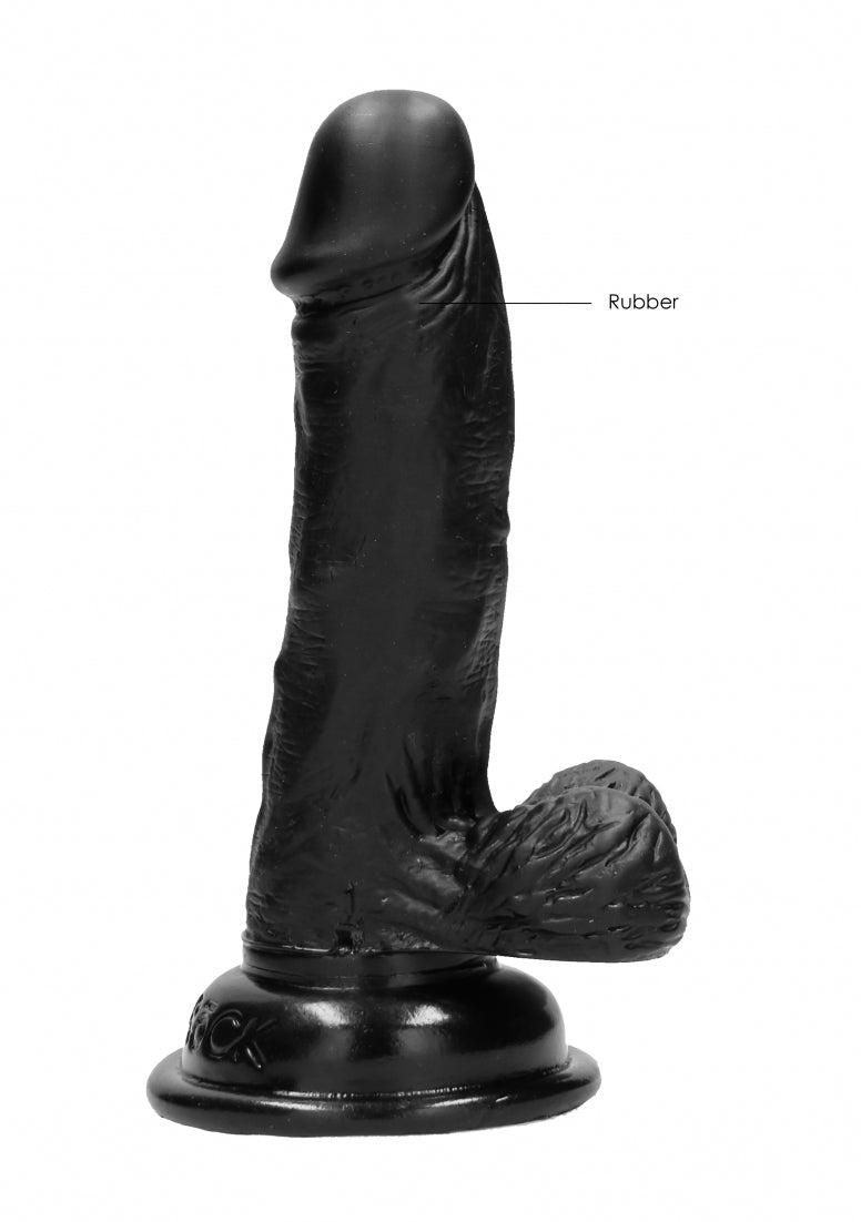 Real Rock - Realistic Dildo & Balls 6 inches - Black