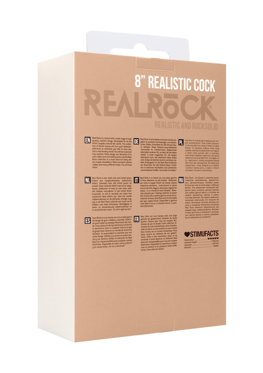 Real Rock Skin - Realistic Cock 8" With Scrotum