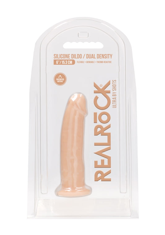 Real Rock Silicone Dildo Without Balls 6" (Flesh)