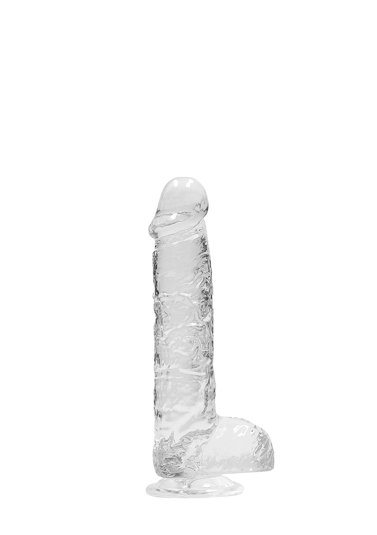 Real Rock Crystal Clear 6" Realistic Dildo With Balls (Transparent)