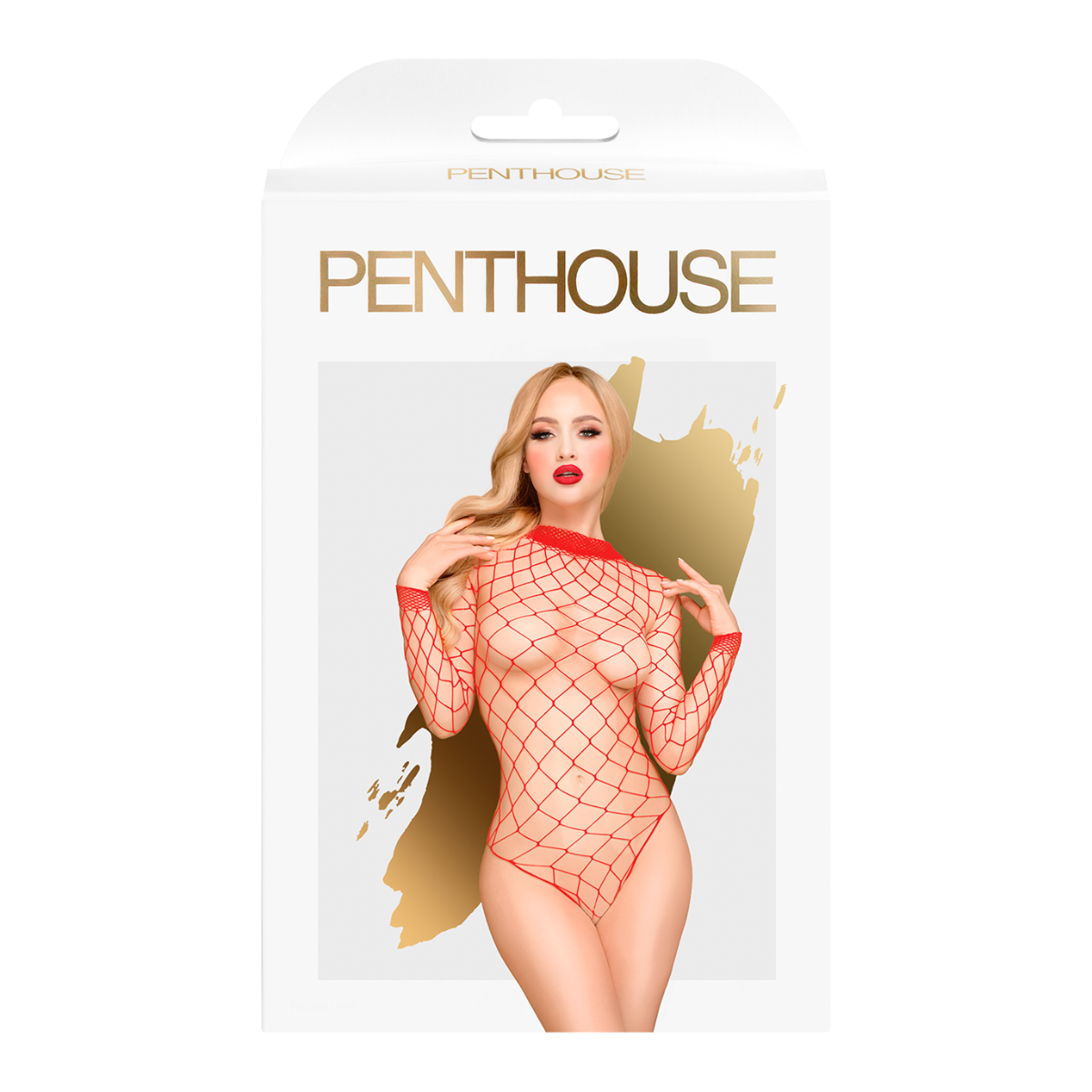 Penthouse - Scandalous - Turtleneck fishnet teddy - red - S-L