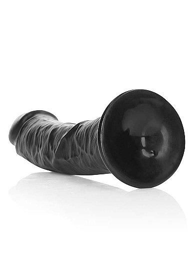 Real Rock - Curved Realistic Dildo with Suction Cup Black 8 inches - Black