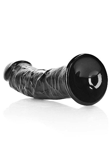 Real Rock - Curved Realistic Dildo with Suction Cup 7 inches - Black