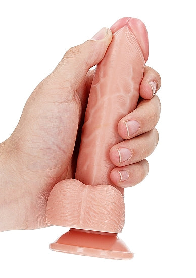 Real Rock - Curved Realistic Dildo & Balls with Suction Cup 6 inches - Skin