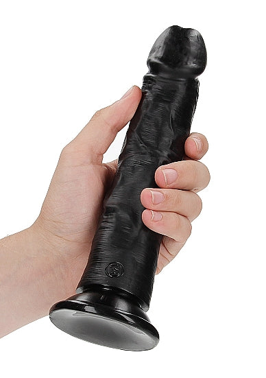 Real Rock - Curved Realistic Dildo with Suction Cup Black 8 inches - Black