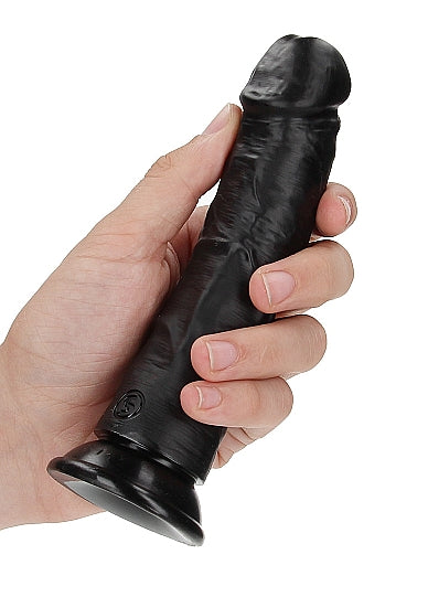 Real Rock - Curved Realistic Dildo with Suction Cup 6 inches - Black