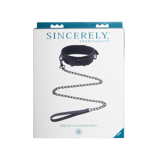 Sportsheets Sincerely Bow Tie Faux Leather Collar and Lead