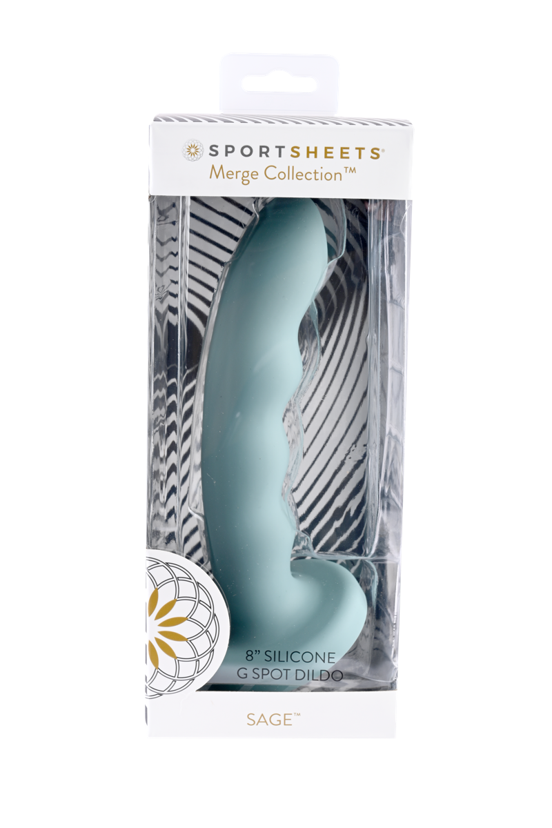 Sportsheets Merge Collection - Sage - 8" Solid Silicone G-Spot Dildo