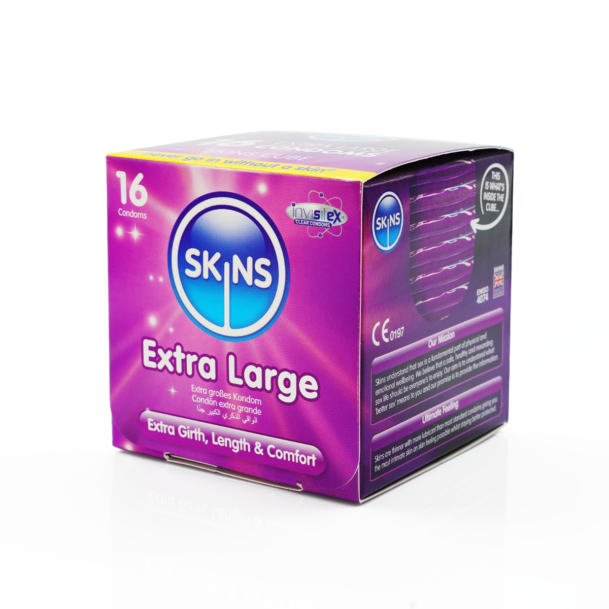 Skins Condoms Extra Large Cube 16 Pack - International 1