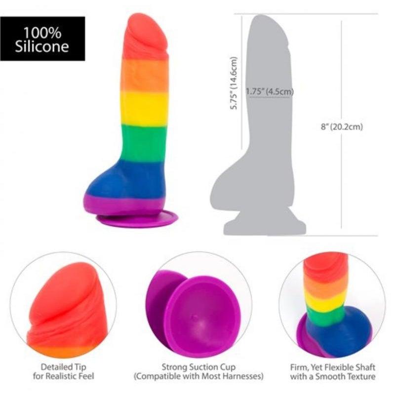 Addiction - Justin Rainbow Silicone Dildo - 20 cm