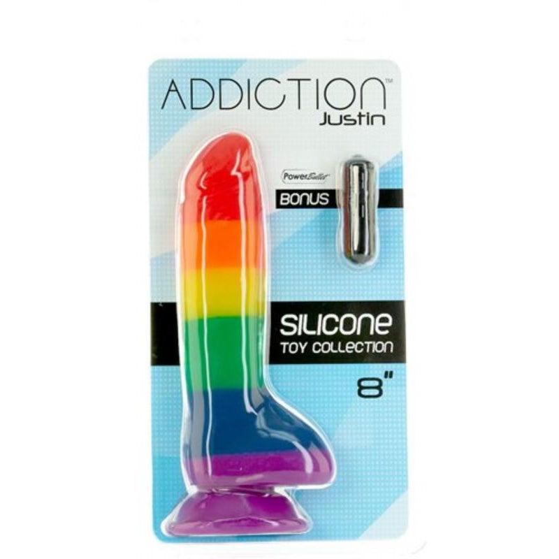 Addiction - Justin Rainbow Silicone Dildo - 20 cm